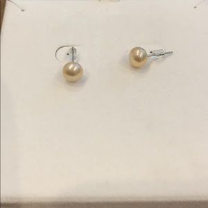 Pink freshwater pearl earrings